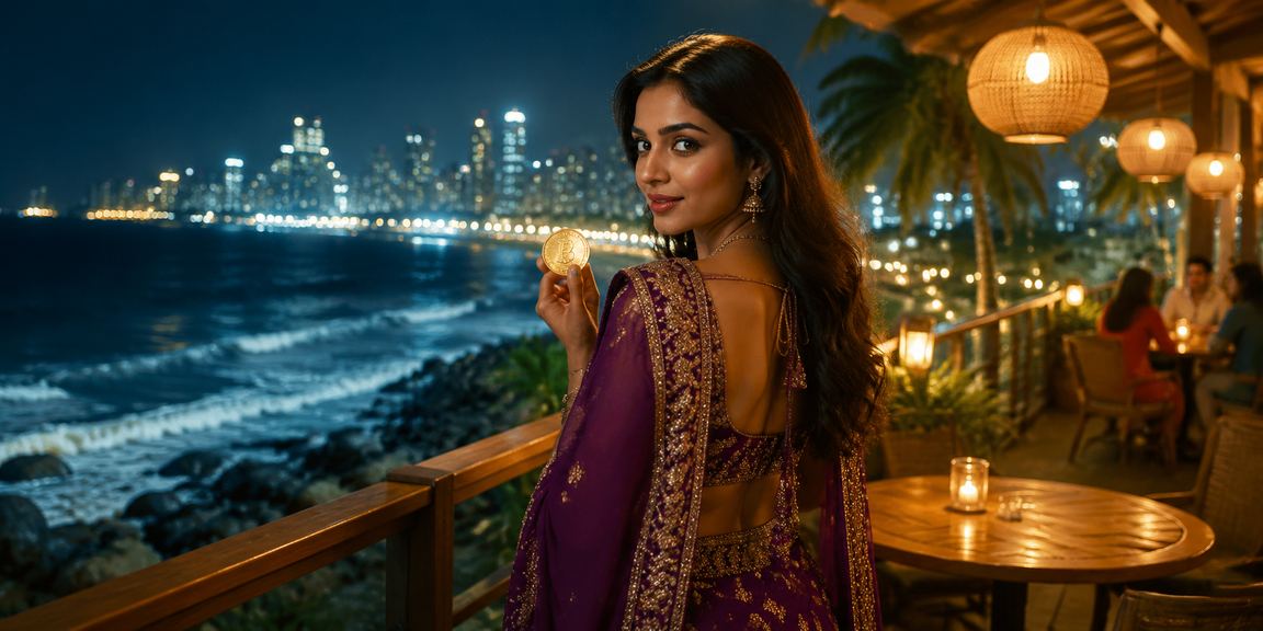 Evening view of Mumbai Bandra casino area with Teen Patti players enjoying games